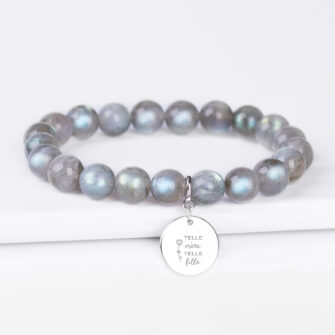 Labradorite Bracelet with Engravable Disc – Secret Glow